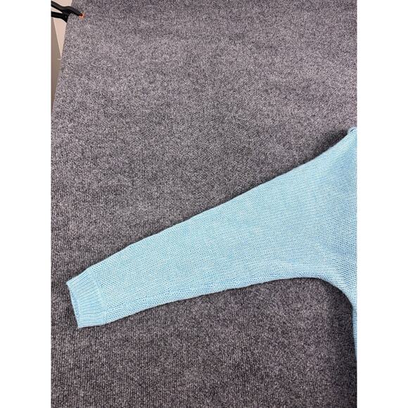 Cabi Medium Frosty Sweater Blue Crochet V-Neck Womens Cotton Blend 4282 - Picture 9 of 14